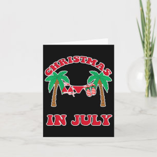Christmas In July Bikini Flip Flops Palm Tree  Card