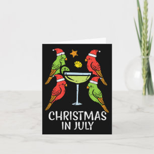 Christmas In July Birds Parrots Summer Xmas Women Card