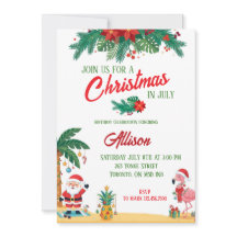 Christmas in July Birthday Invitation