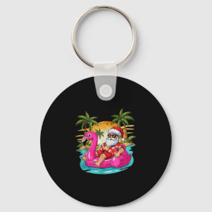 Christmas in july boys kids santa flamingo summer key ring