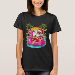 Christmas in july boys kids santa flamingo summer T-Shirt
