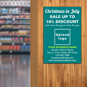 Christmas in July Business Sale Teal Green Poster