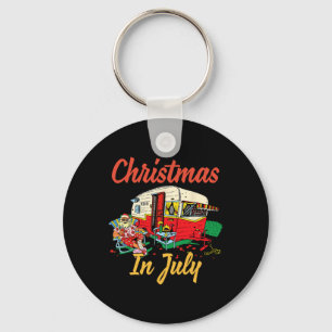 Christmas In July Camping Camper Key Ring