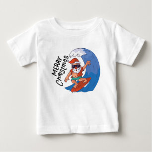 Christmas in July Card Classic Round Sticker Napki Baby T-Shirt