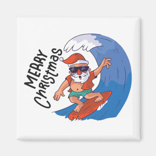Christmas in July Card Classic Round Sticker Napki Magnet