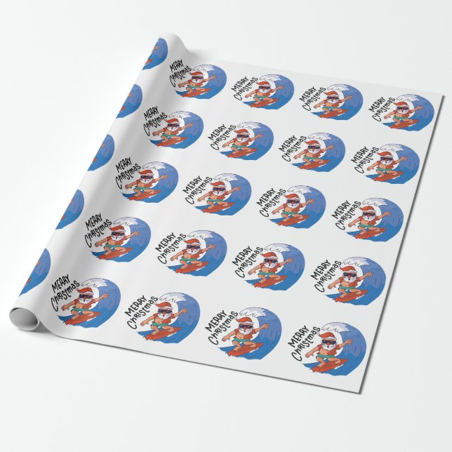 Christmas in July Card Classic Round Sticker Napki Wrapping Paper (Unrolled)