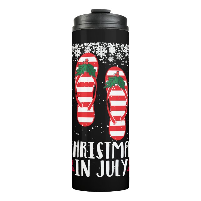 Christmas In July Christmas Flip Flops Summer Holi Thermal Tumbler (Front)
