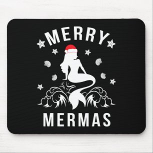 Christmas In July - Coastal Beach - Merry Mermas M Mouse Pad