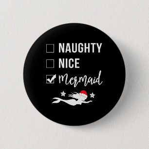 Christmas In July - Coastal Beach - Naughty Nice M 6 Cm Round Badge