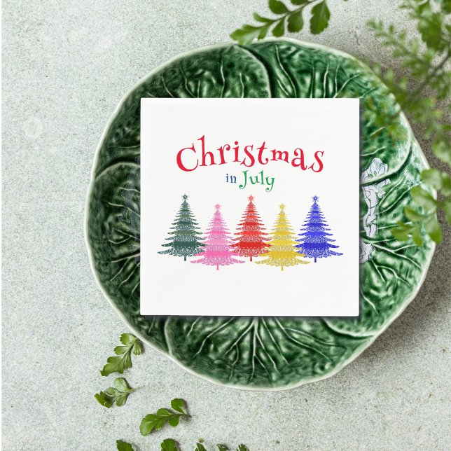 Christmas in July Colourful Fun Party Napkin (Creator Uploaded)