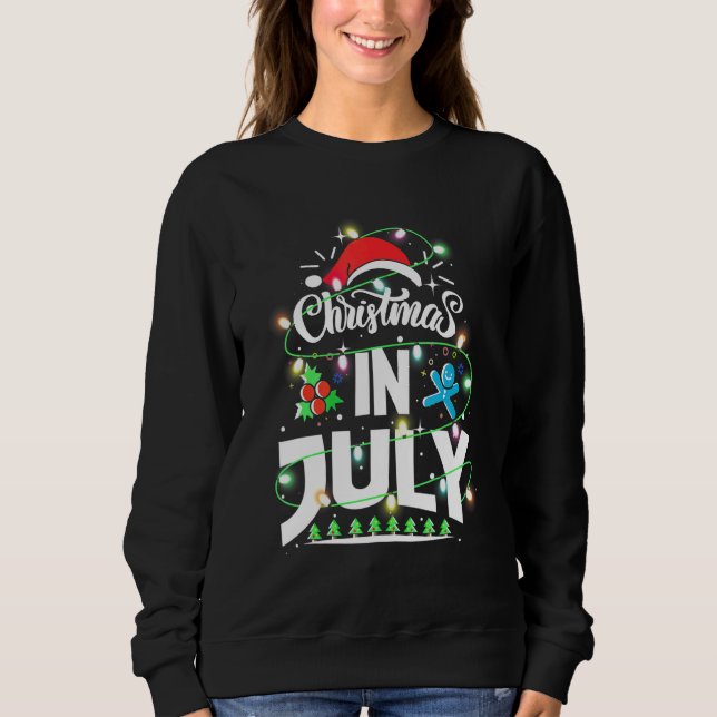 Christmas In July Colourful Xmas Tree Lights Hawai Sweatshirt (Front)
