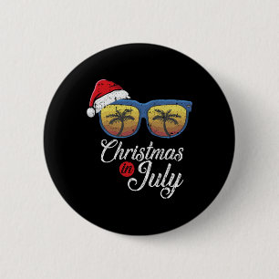Christmas In July Cool Hawaiian Beach Summer Vacat 6 Cm Round Badge