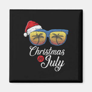 Christmas In July Cool Hawaiian Beach Summer Vacat Magnet