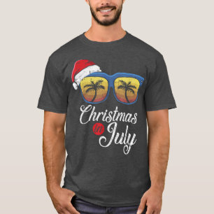 Christmas In July Cool Hawaiian Beach Summer Vacat T-Shirt