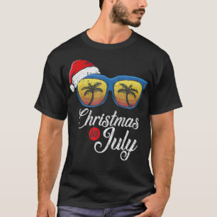 Christmas In July Cool Hawaiian Beach Summer Vacat T-Shirt