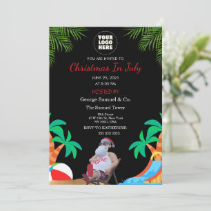 Christmas in July Custom Company Name & Logo Invitation