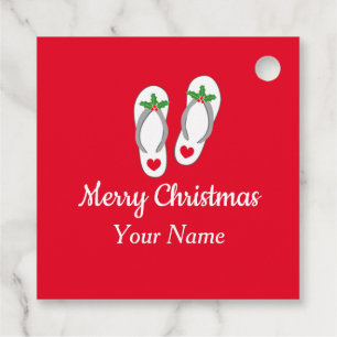 Christmas in July custom red Favour Tags