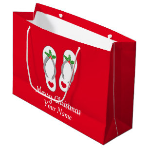 Christmas in July cute beach flip flops gift bag
