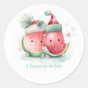 Christmas in July cute Classic Round Sticker