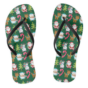 Christmas in July Cute Green Thongs