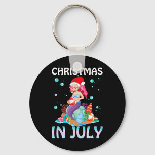 Christmas In July Cute Mermaid Summer 1 Key Ring