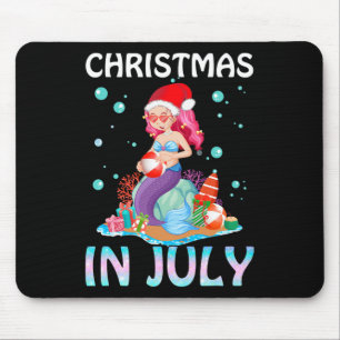 Christmas In July Cute Mermaid Summer 1 Mouse Pad