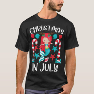 Christmas In July Cute Mermaid Summer T-Shirt