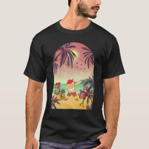 Christmas In July Dabbing Santa Hawaiian Summer Fl T-Shirt