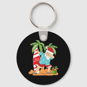 Christmas In July Dabbing Santa Summer Watermelon Key Ring
