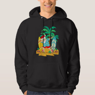 Christmas in July Dabbing Santa  Tropical Christma Hoodie