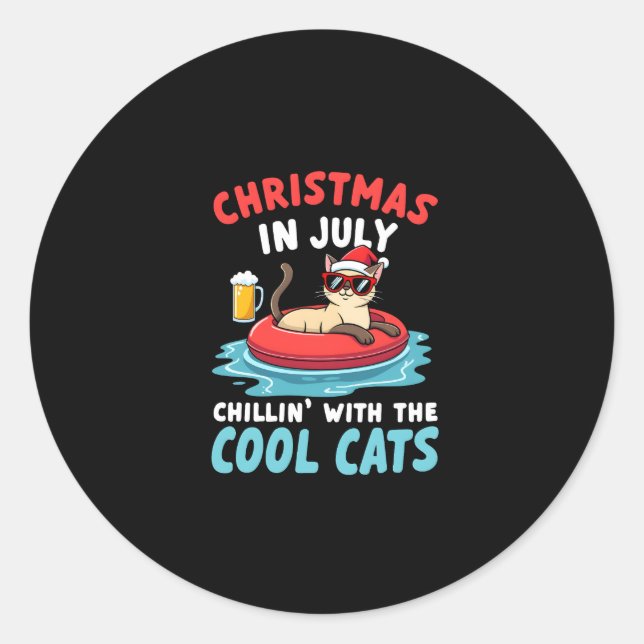 Christmas In July Daddy Mommy Chillin With The Sia Classic Round Sticker (Front)