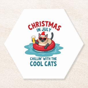 Christmas In July Daddy Mommy Chillin With The Sia Paper Coaster