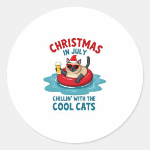 Christmas In July Daddy Mummy Chillin With The Sia Classic Round Sticker