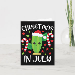Christmas In July Desert Cactus Cute Santa Succule Card