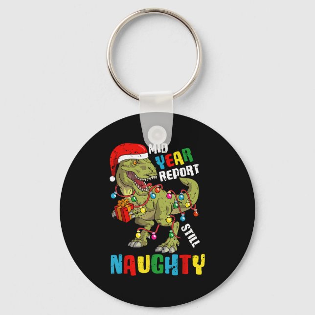 Christmas In July Dinosaur T Rex Summer Kids Boys  Key Ring (Front)