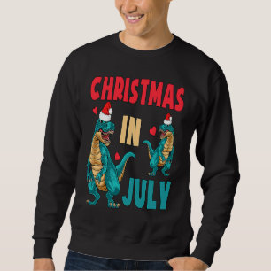 Christmas In July Dinosaur Xmas Santa Hat Kids Rex Sweatshirt