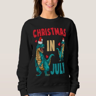 Christmas In July Dinosaur Xmas Santa Hat Kids Rex Sweatshirt