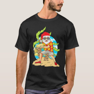 Christmas In July Disc Golf Santa Beer Frisbee Gol T-Shirt