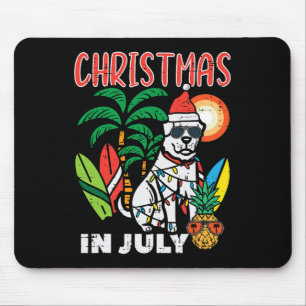 Christmas In July Dog Lover Beach Xmas Summer Men Mouse Pad