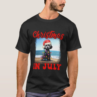 Christmas In July Dog Lover Xmas Funny Poodle Mum  T-Shirt