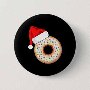 Christmas In July Doughnut Sprinkles Santa Hat Sum 6 Cm Round Badge