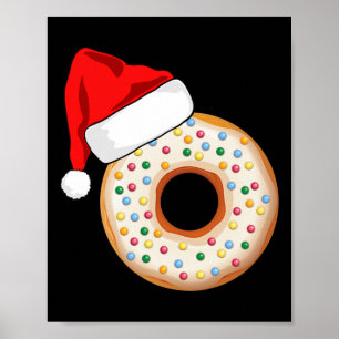 Christmas In July Doughnut Sprinkles Santa Hat Sum Poster