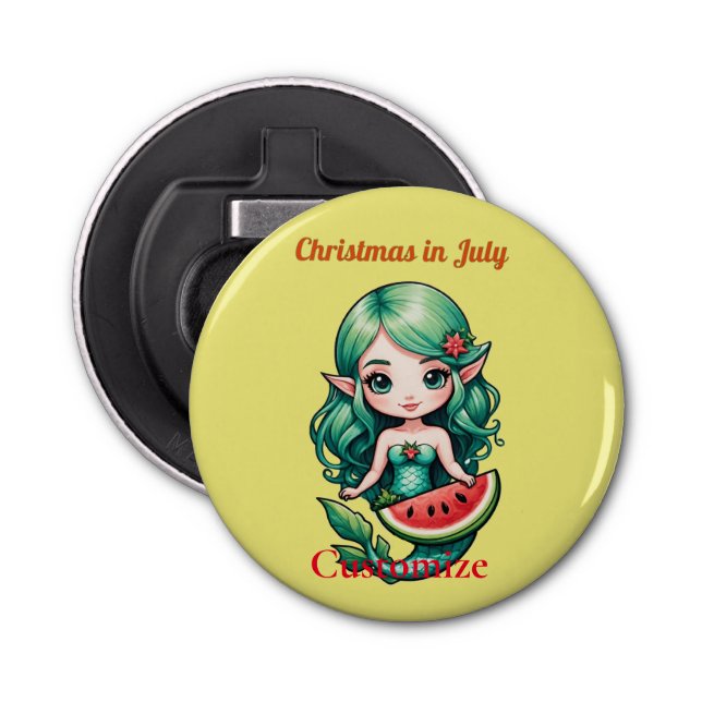 Christmas in July Elf  Mermaid Thunder_Cove  Bottle Opener (Front)