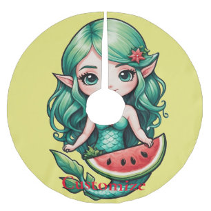 Christmas in July Elf Mermaid Thunder_Cove Brushed Polyester Tree Skirt