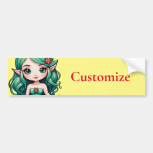 Christmas in July Elf  Mermaid Thunder_Cove  Bumper Sticker