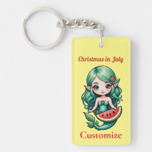 Christmas in July Elf Mermaid Thunder_Cove Key Ring