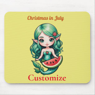 Christmas in July Elf Mermaid Thunder_Cove Mouse Pad