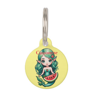 Christmas in July Elf Mermaid Thunder_Cove Pet Tag