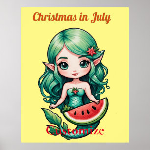 Christmas in July Elf Mermaid Thunder_Cove Poster
