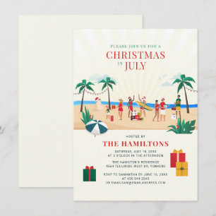 Christmas in July Family Beach Trip Invitation